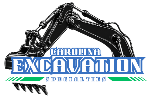 A logo for a company called carolina excavation