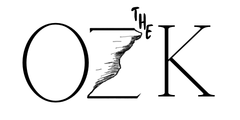 Stylized black logo with the letters O, Z, and K, the Z drawn like a cliff and the word &ldquo;THE&rdquo; above it