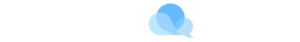 Blue abstract cloud-like logo on a white background
