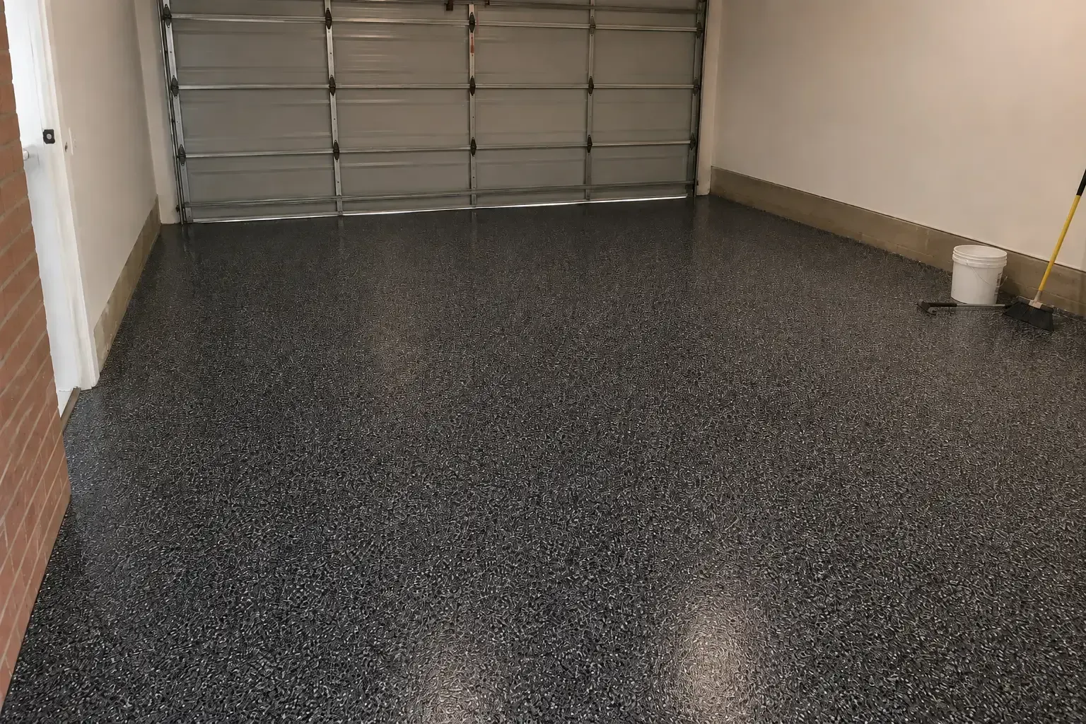 New dark epoxy garage floor for this garage to office conversion in Toowoomba.