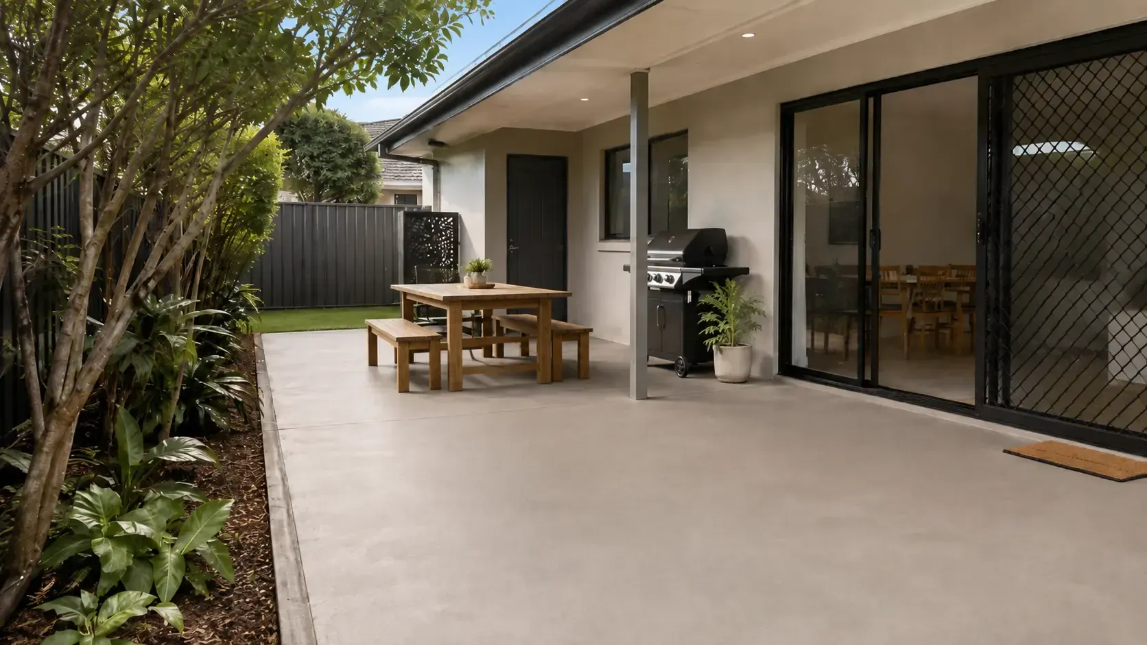 Small yard patio slab to make the most of the available space in Centenary Heights, Toowoomba.