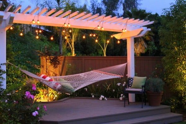 Don't have equally-spaced trees for your hammock? Patios work just as well. 