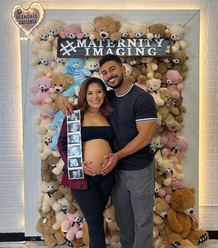 Pregnant Couple with Ultrasound Images — Glendale, CA — Maternity Imaging Pregnant Couple with Ultrasound Images — Glendale, CA — Maternity Imaging