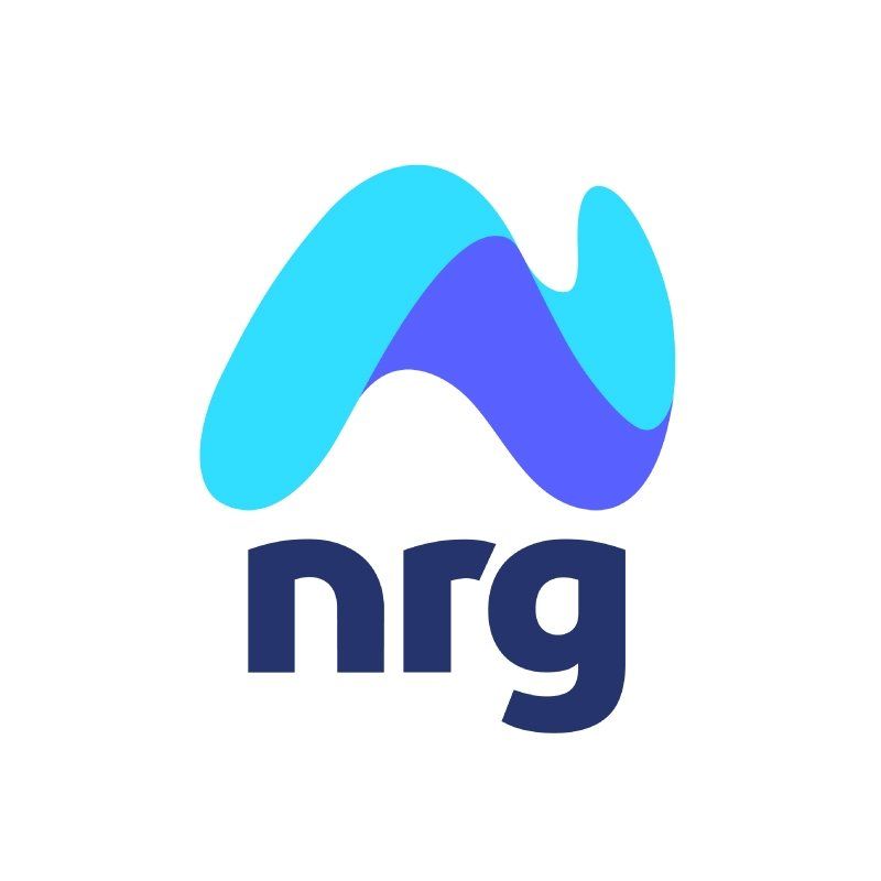 Λογότυπο της NRG. Αφηρημένο στυλιζαρισμένο σχήμα 