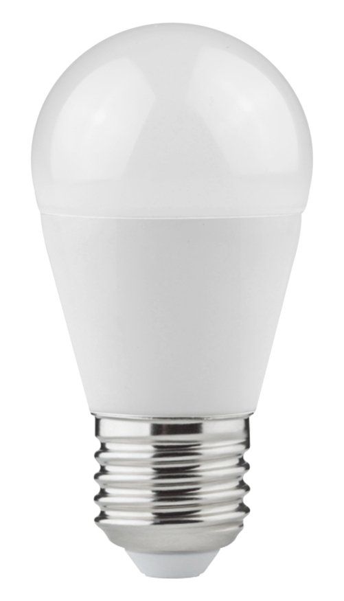 Λευκή λάμπα LED με ασημένια βάση.