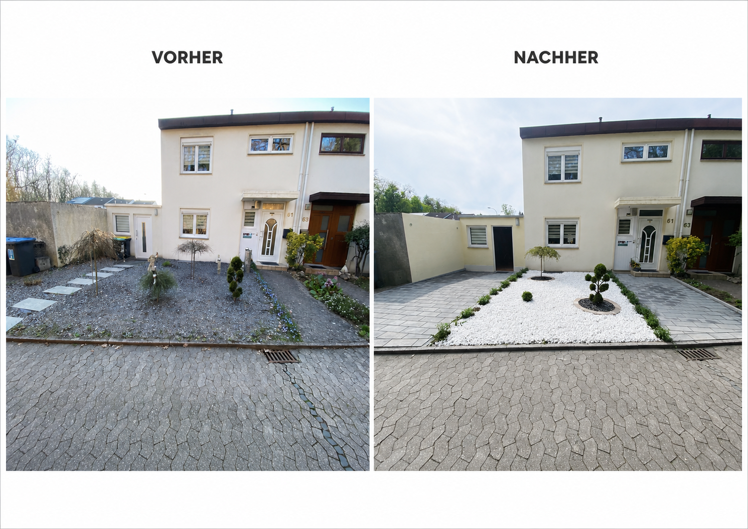 Vorher Nachher Pflasterarbeiten Saarlouis