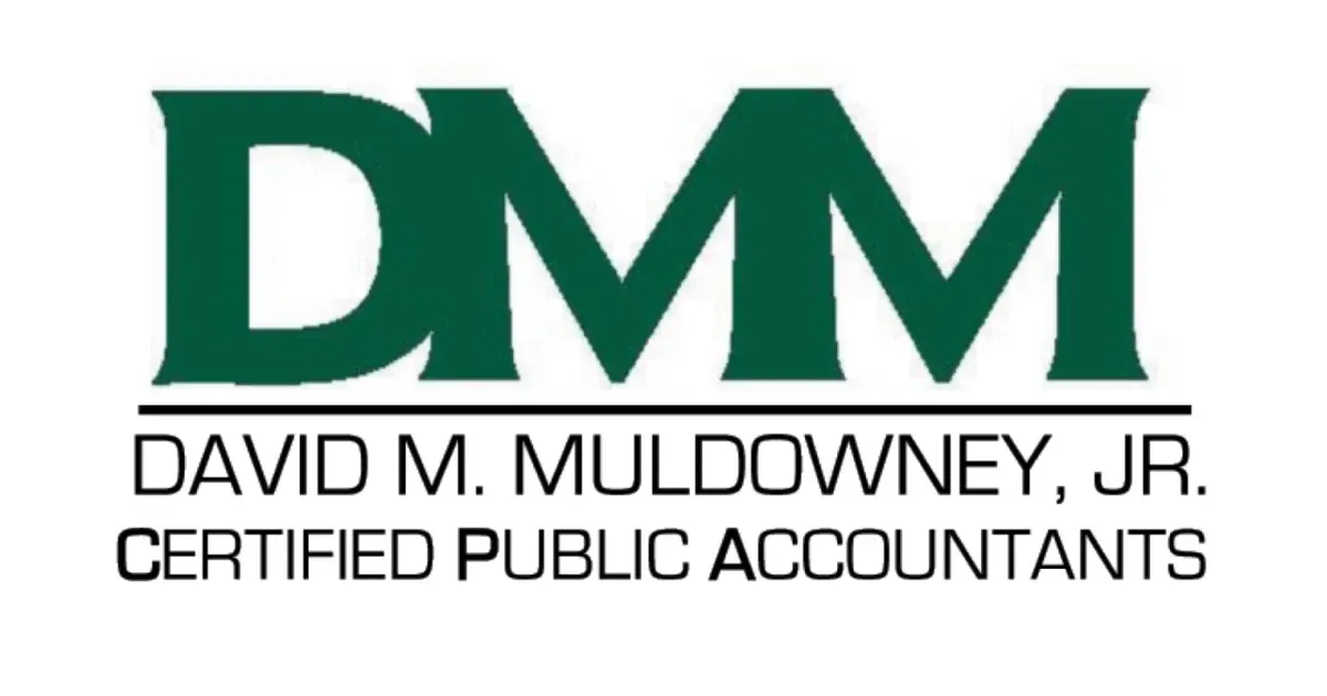 A logo for david m. muldowney jr. certified public accountants