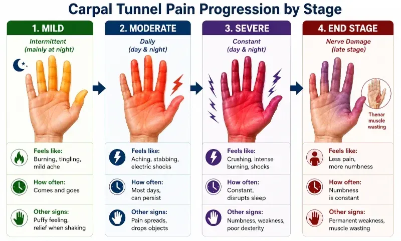 progression of carpal tunnel pain