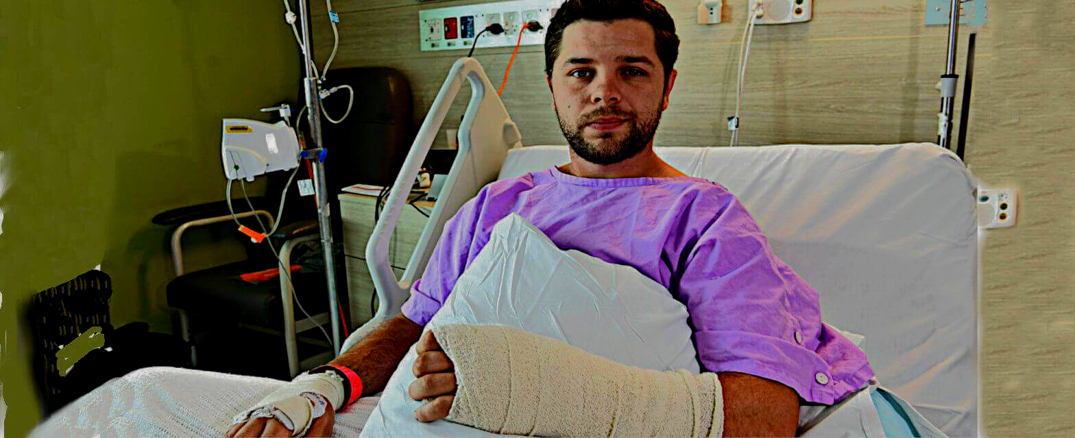 man after surgery