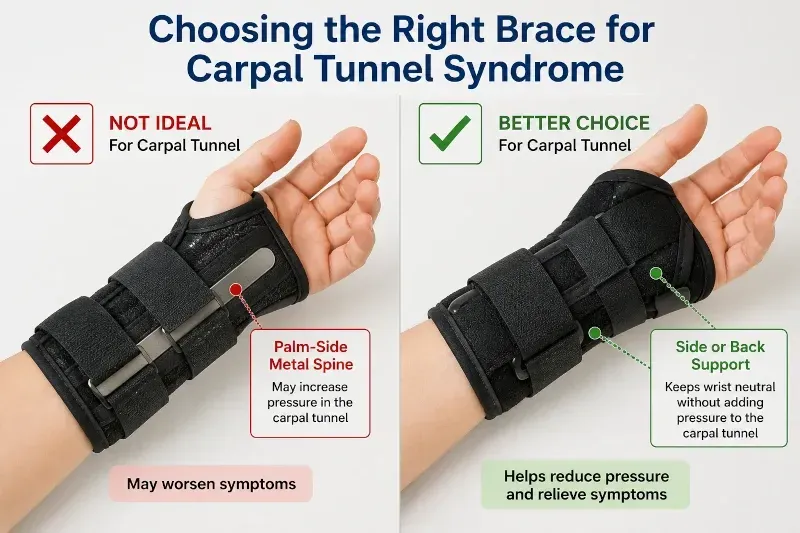 bad and good carpal tunnel brace