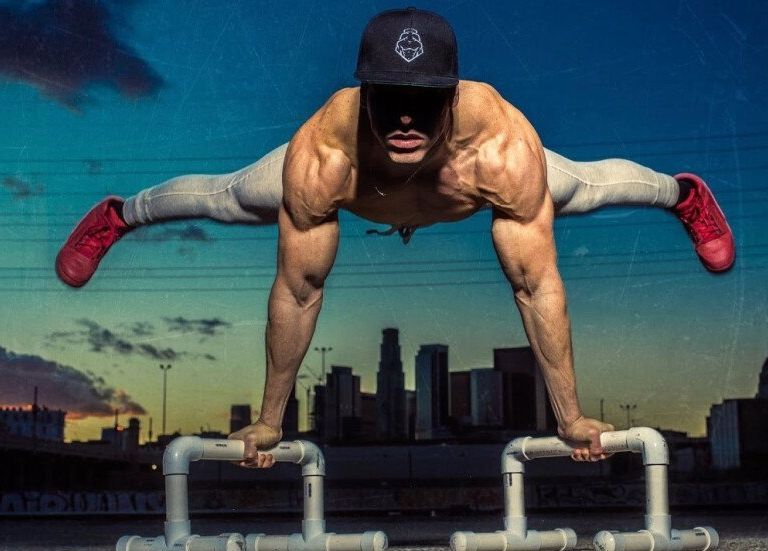 strong man exercising