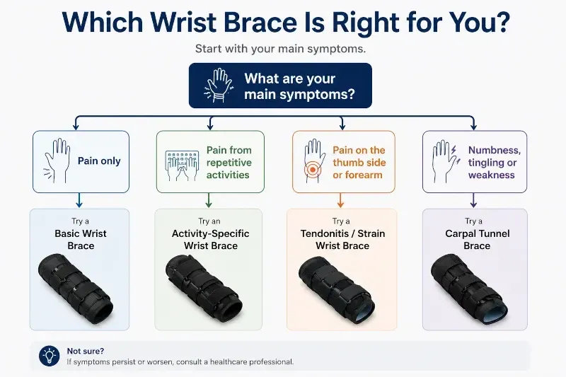 decision tree to choose the right wrist brace