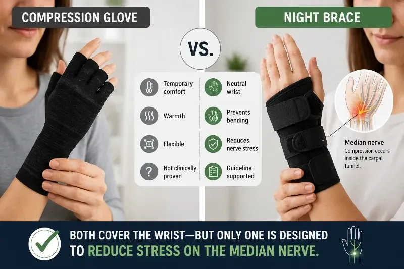 compression glove vs carpal tunnel night brace