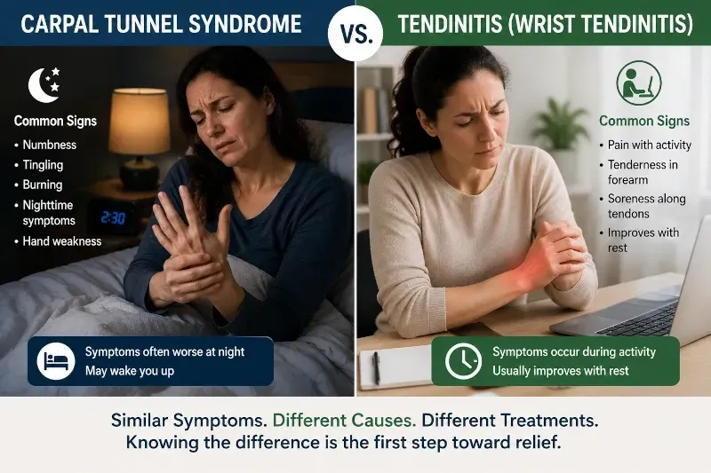 carpal tunnel vs tendinitis