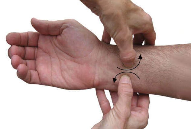 myofascial massage on a wrist