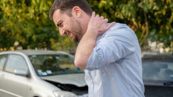 man with neck pain