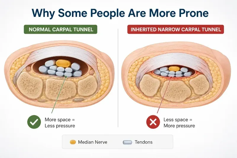 normal vs narrow carpal tunnel