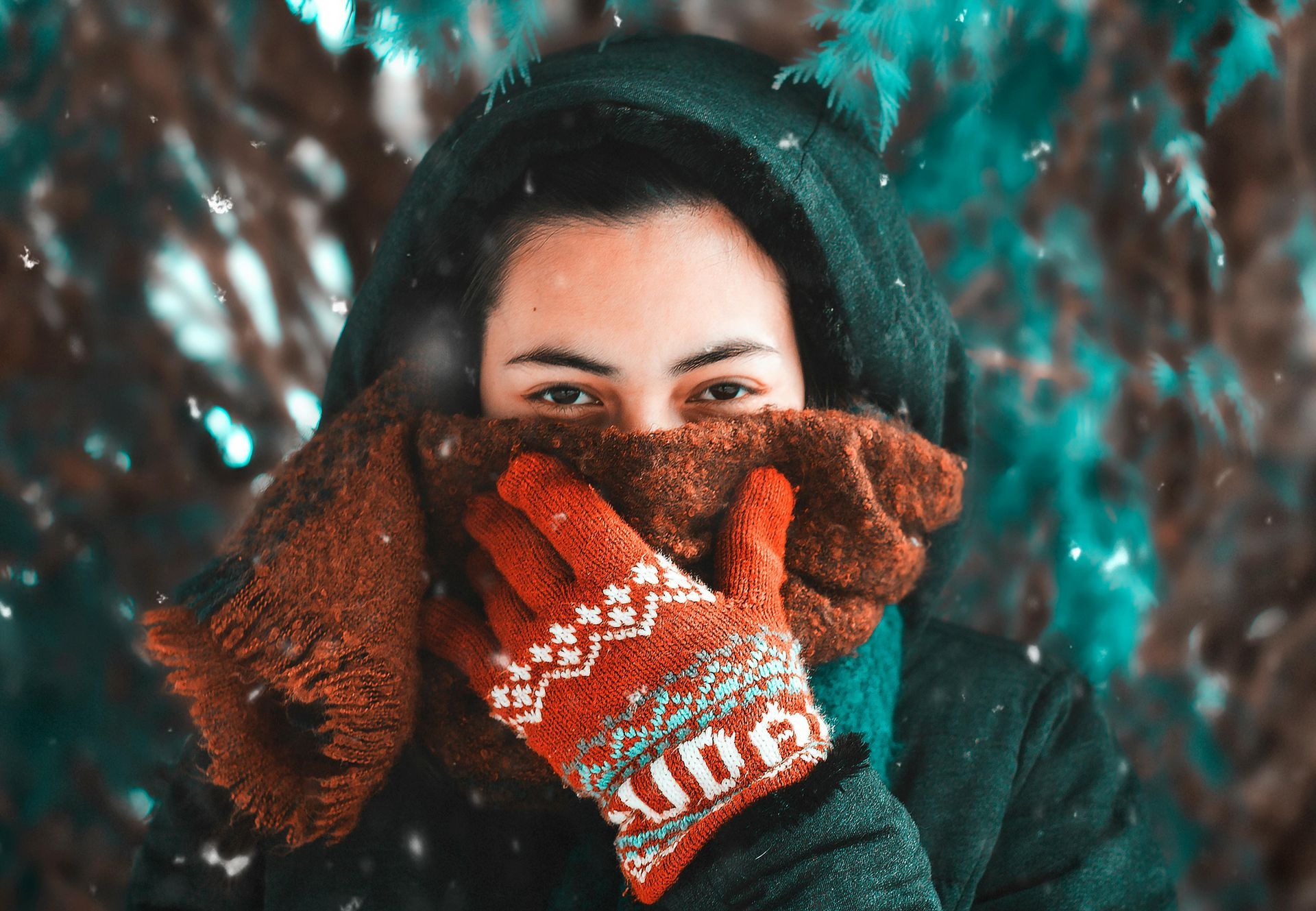 woman wearing warm clothes