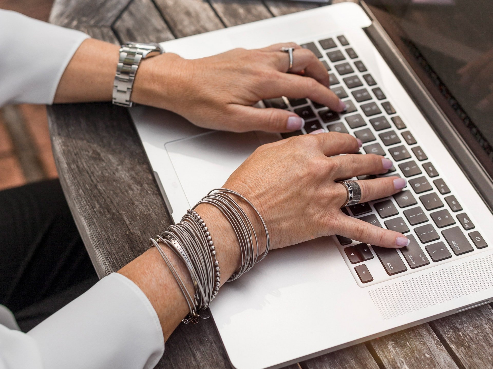 typing on a keyboard