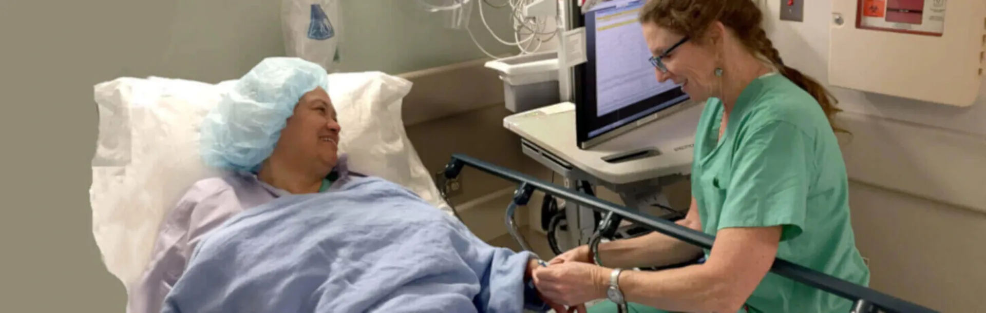woman undergoing preoperatrive preparation