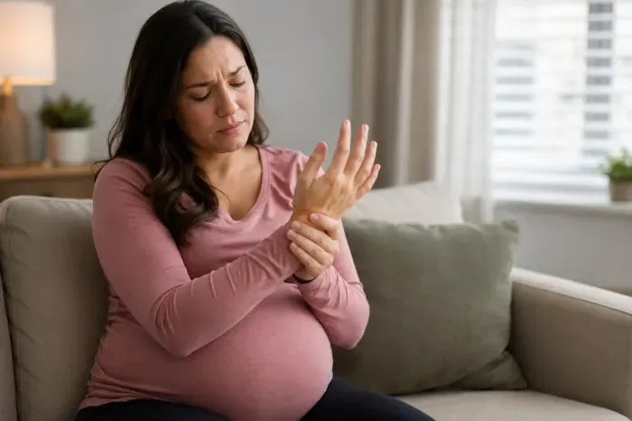 pregnant woman with painful hand