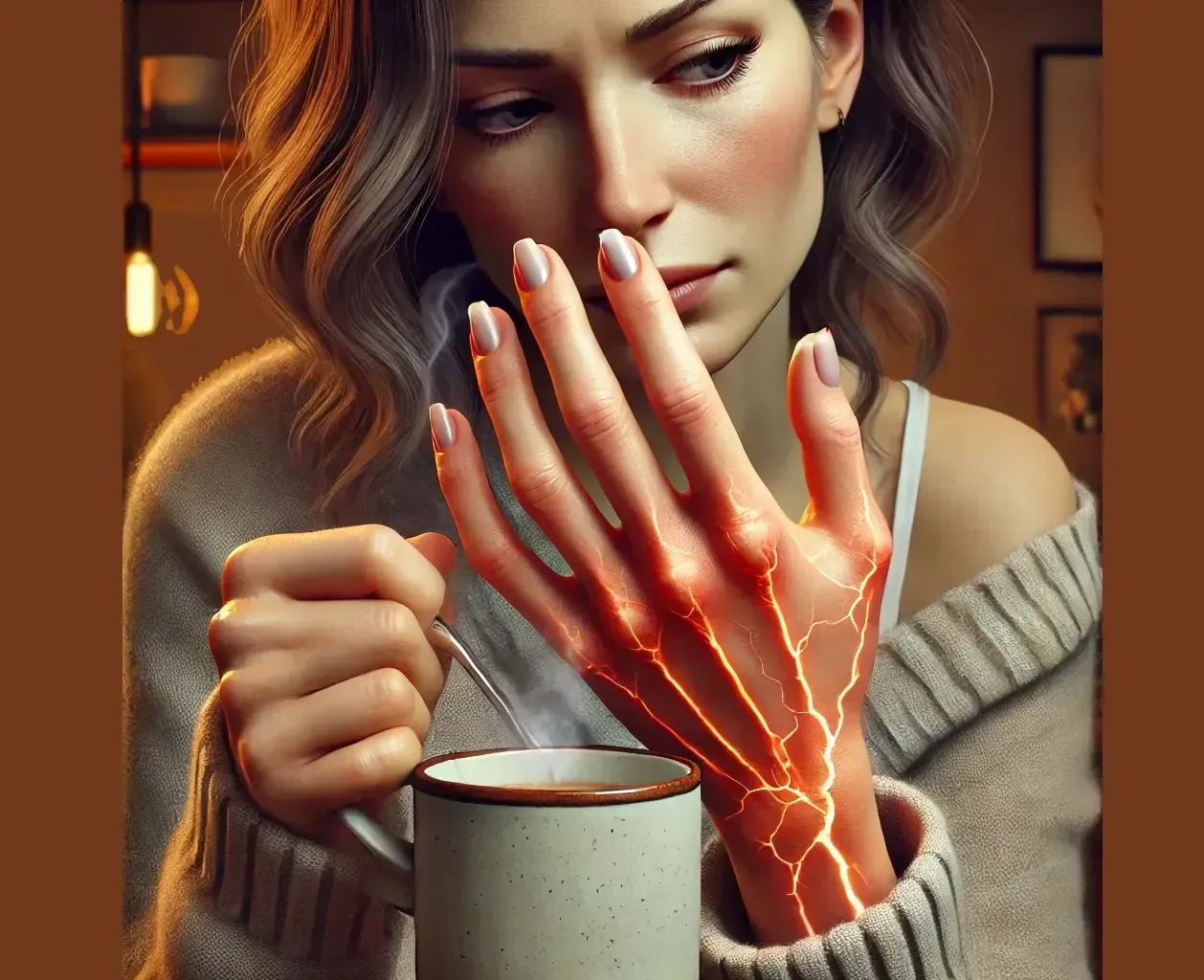 woman with electric  shocks in her hand