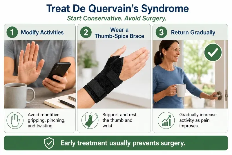steps in treating de Quervain's