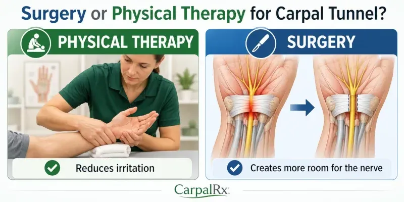 surgery vs physical therapy infographic