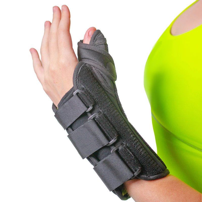 woman with a wrist brace