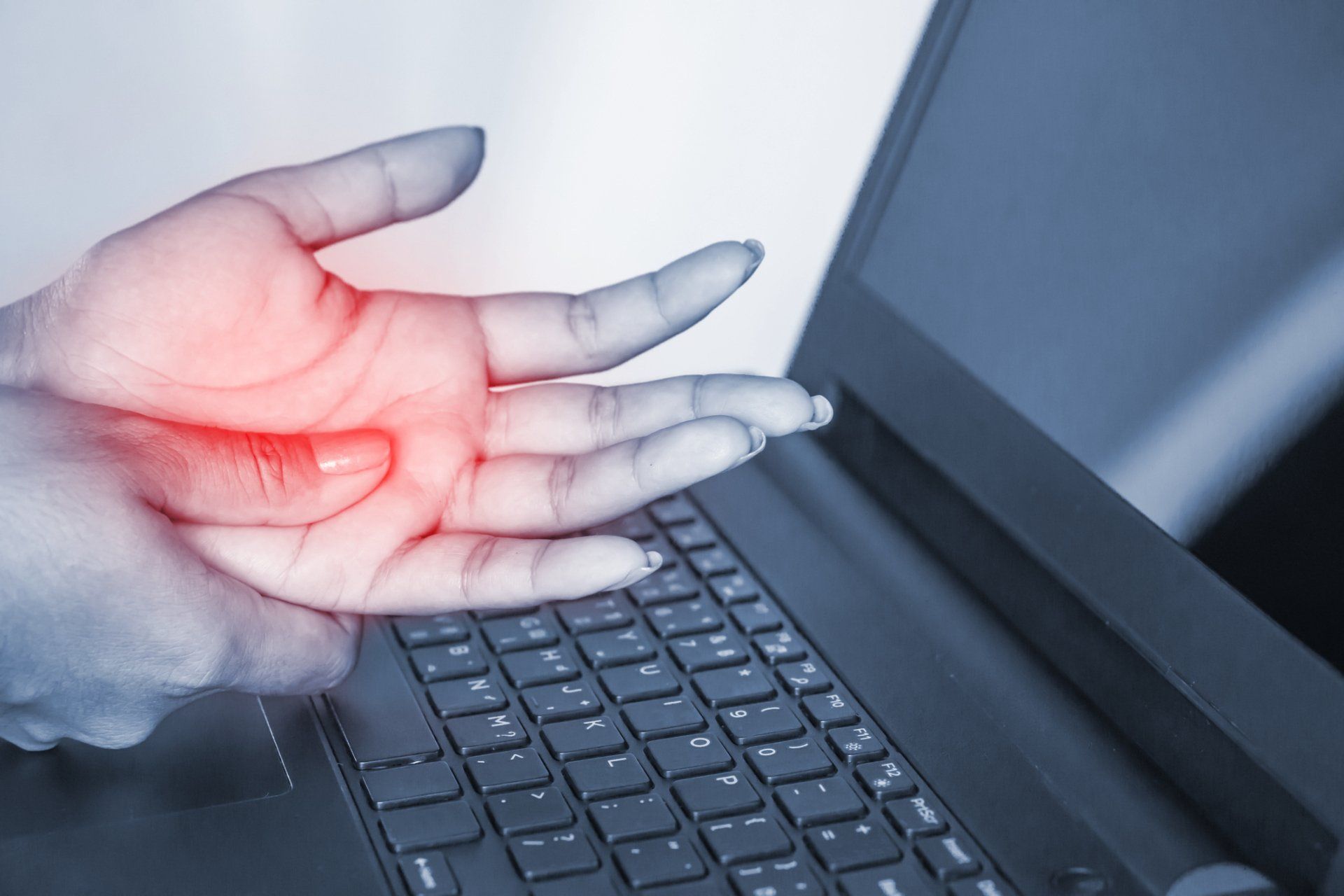 hand pain while typing