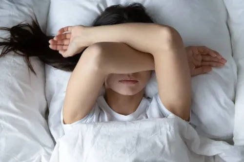 woman cannot sleep