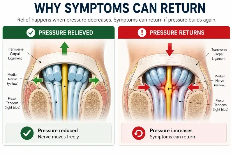 why carpal tunnel symptoms can return  graphic