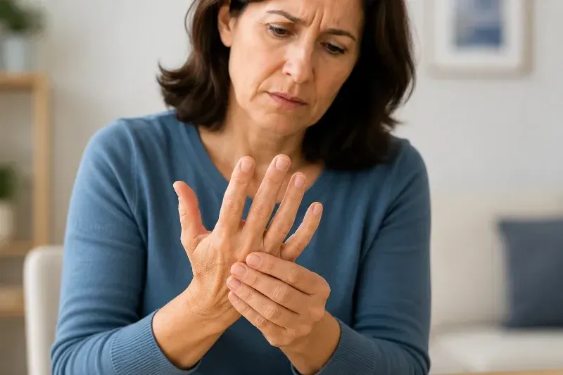 woman with finger numbness