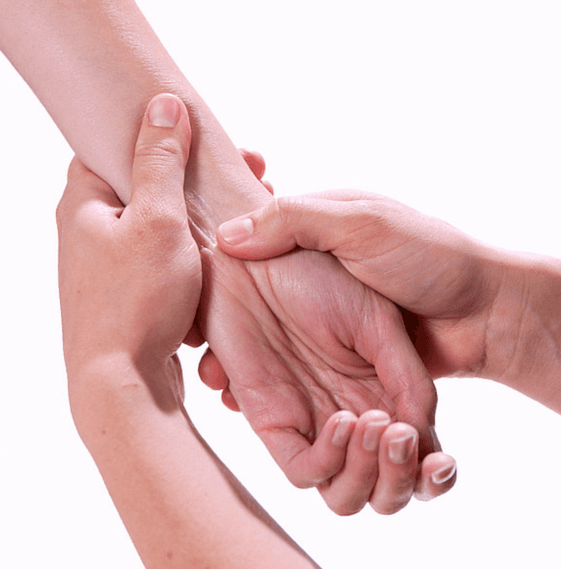 person getting a forearm massage