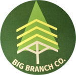 Green circular logo with stylized tree and the words “BIG BRANCH CO.”