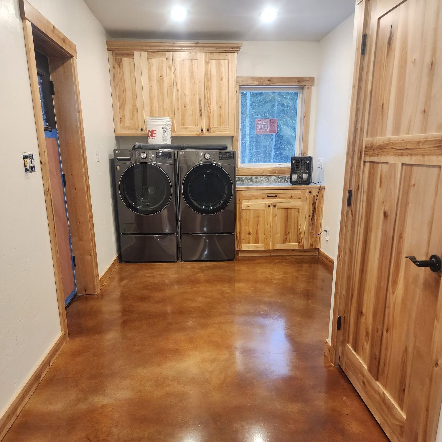 Custom Red Birch Doors Laundry Room Libby, MT
