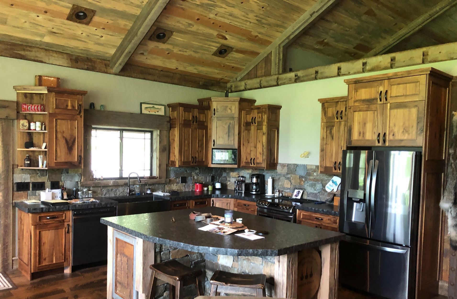 Custom Kitchen Cabinets Libby, MT Stained Birch