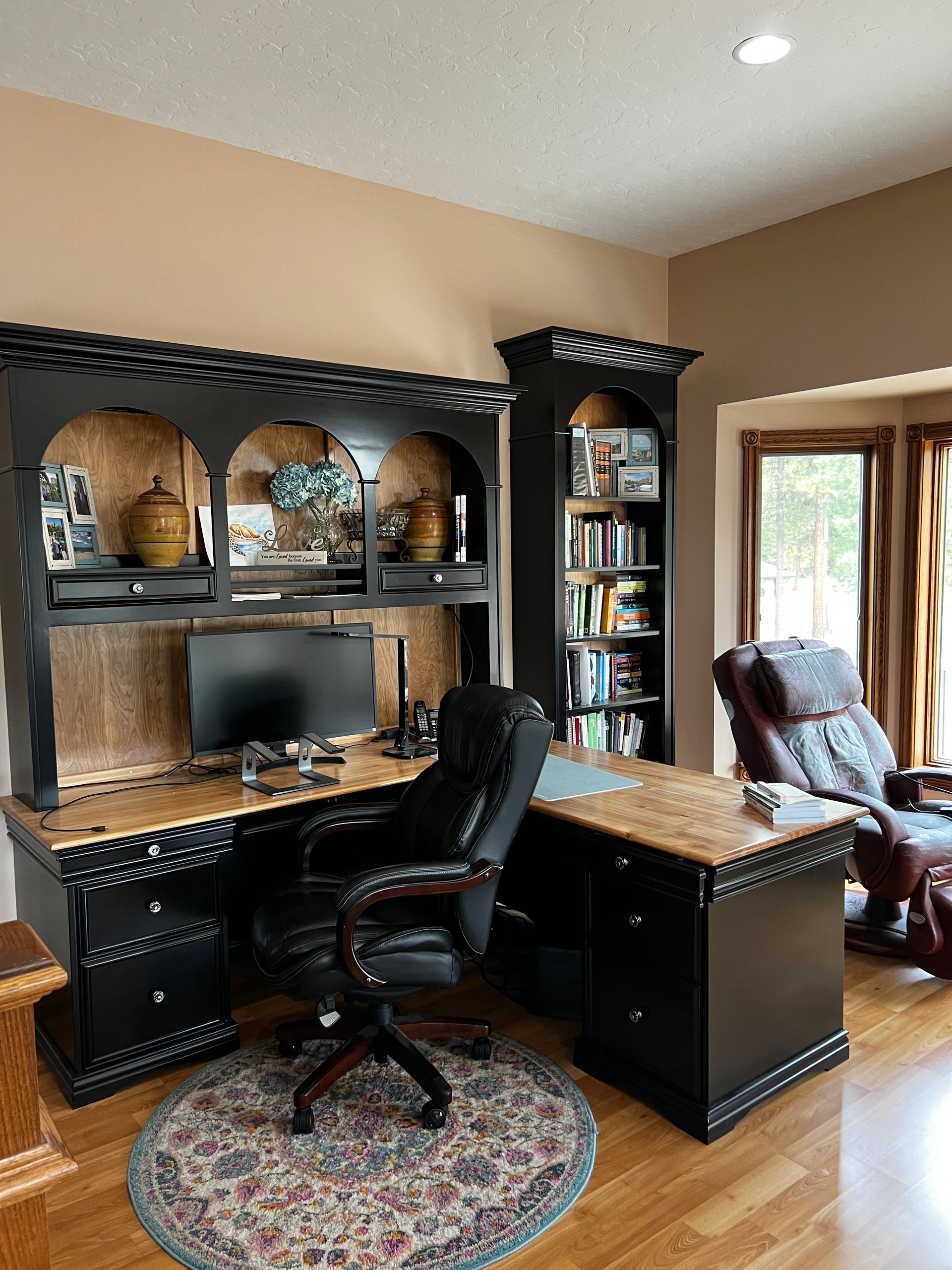 Custom Red Birch Desk with Black and Natural, Libby, MT