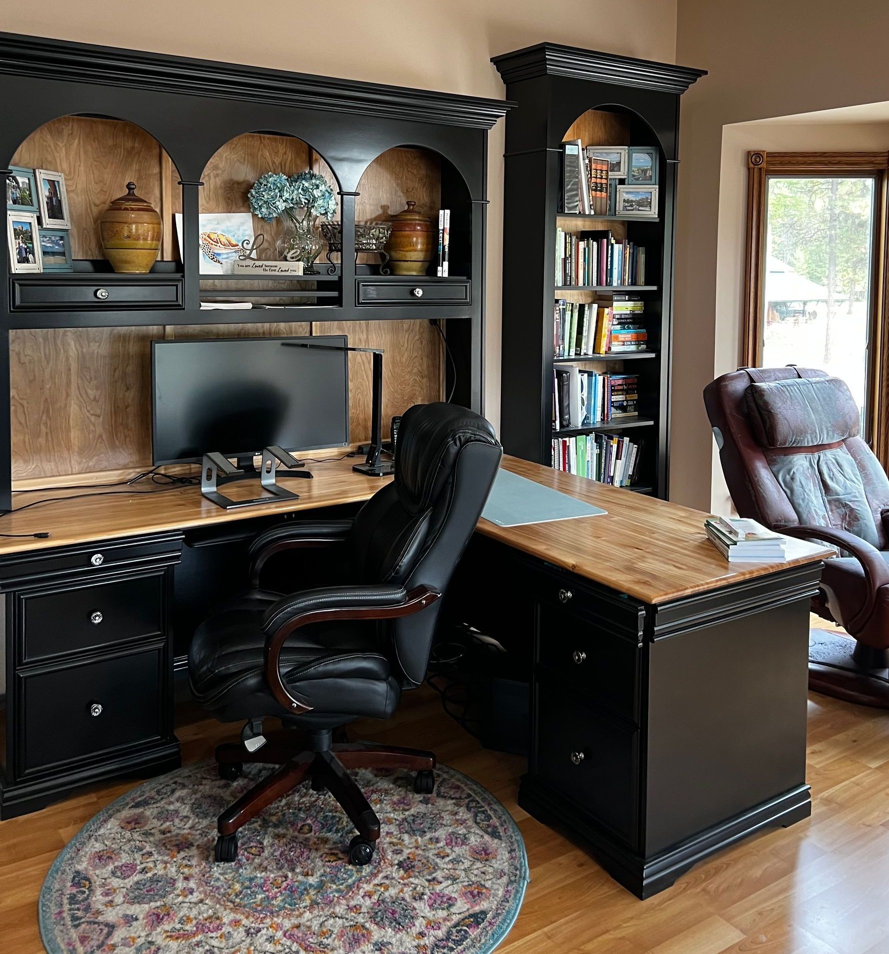 Custom Cabinets Desk Black Red Birch Libby, MT