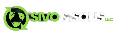 Sivo Sons LLC logo with green circular leaf icon and black/green text on white background