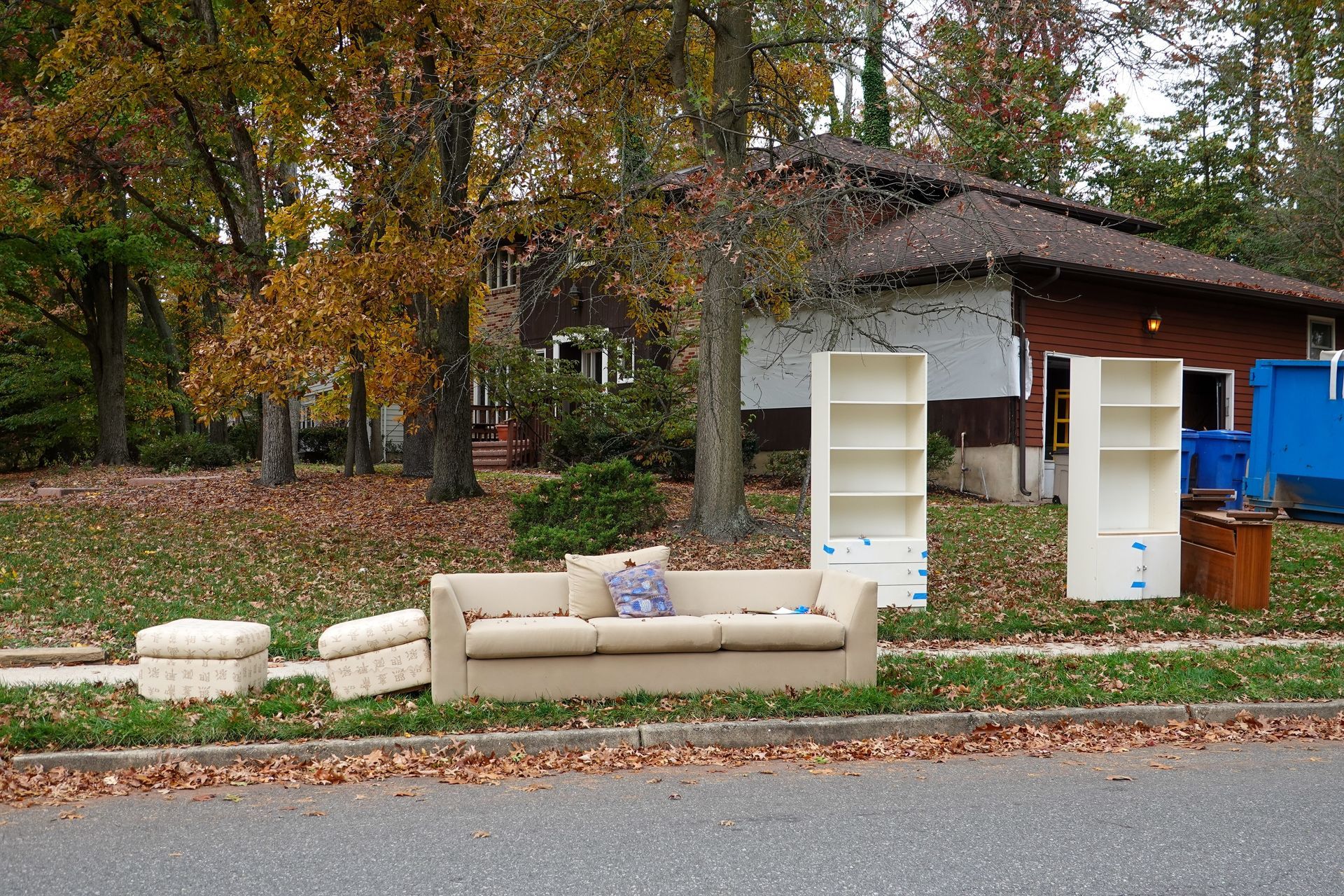 Junk removal on the side of the road.