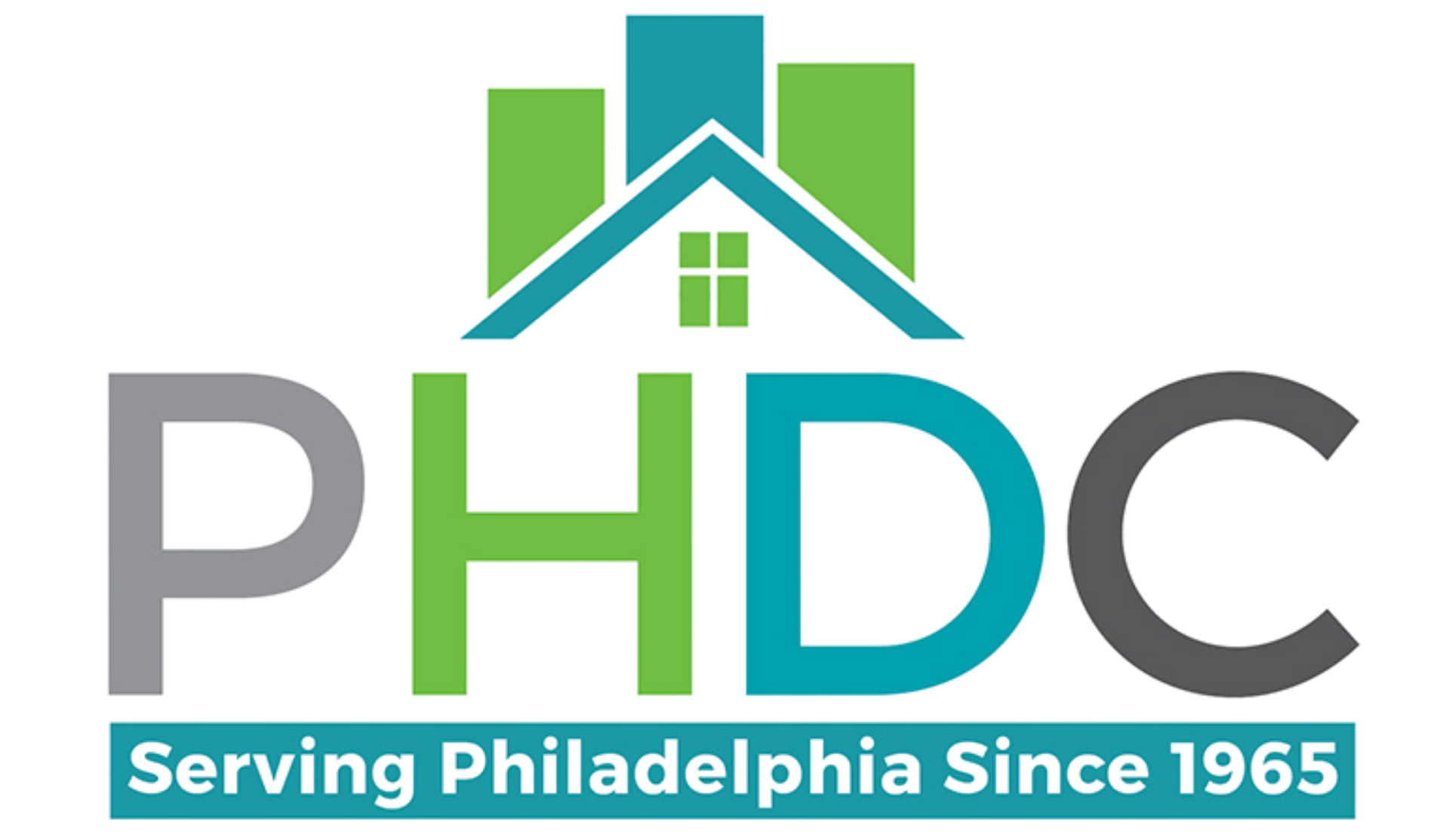 PHDC logo with house roof icon and tagline “Serving Philadelphia Since 1965”