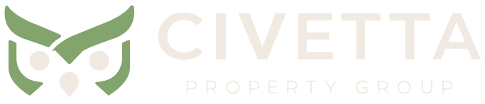 Civetta Property Group logo with green owl icon and light gray text