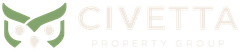 Civetta Property Group logo with green owl icon and light gray text