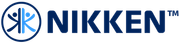 Logotipo de NIKKEN en azul con un icono circular y una figura humana estilizada.