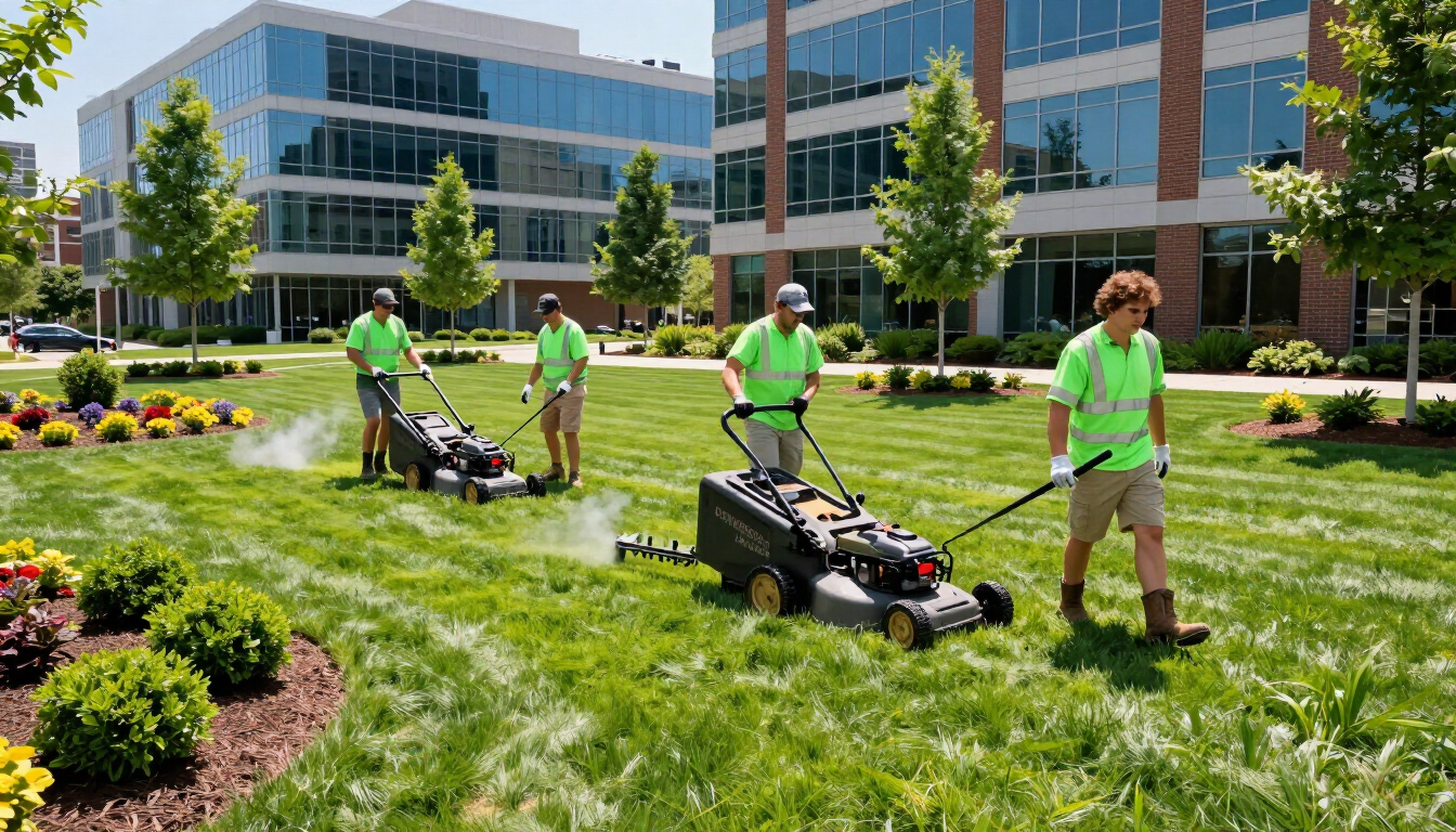 Professional commercial landscaping services in Southern Maryland for office buildings and retail centers.