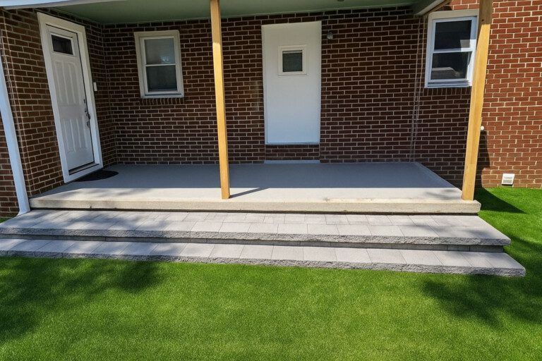 after new steps are put in and grass planted