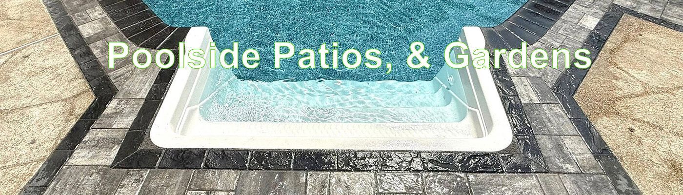 Poolside steps and text: