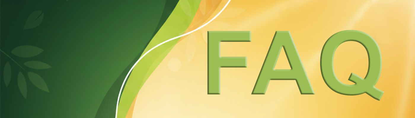 FAQ in green letters over green and yellow gradient.
