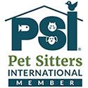 Pet Sitters International Member logo with teal house, paw print, and bird icon